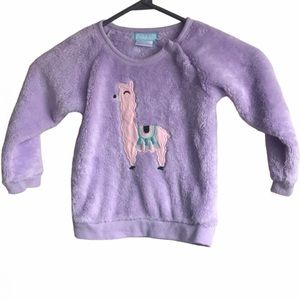 3/$20 PEKKLE 24M lilac llama girl sweater